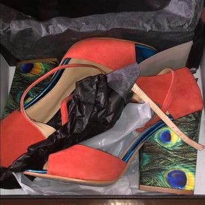 June Ambrose peacock wedges